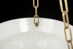Victorian Ornate Milk Glass Dish Polished Brass Chain Pendant Light -OGT Sale Store q282850 04