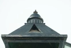 Vintage Black Iron Standing Green Slag Glass Lantern 20 Vintage Black Iron Standing Green Slag Glass Lantern -OGT Sale Store q282973 06