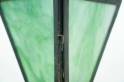 Vintage Black Iron Standing Green Slag Glass Lantern 23 Vintage Black Iron Standing Green Slag Glass Lantern -OGT Sale Store q282973 09