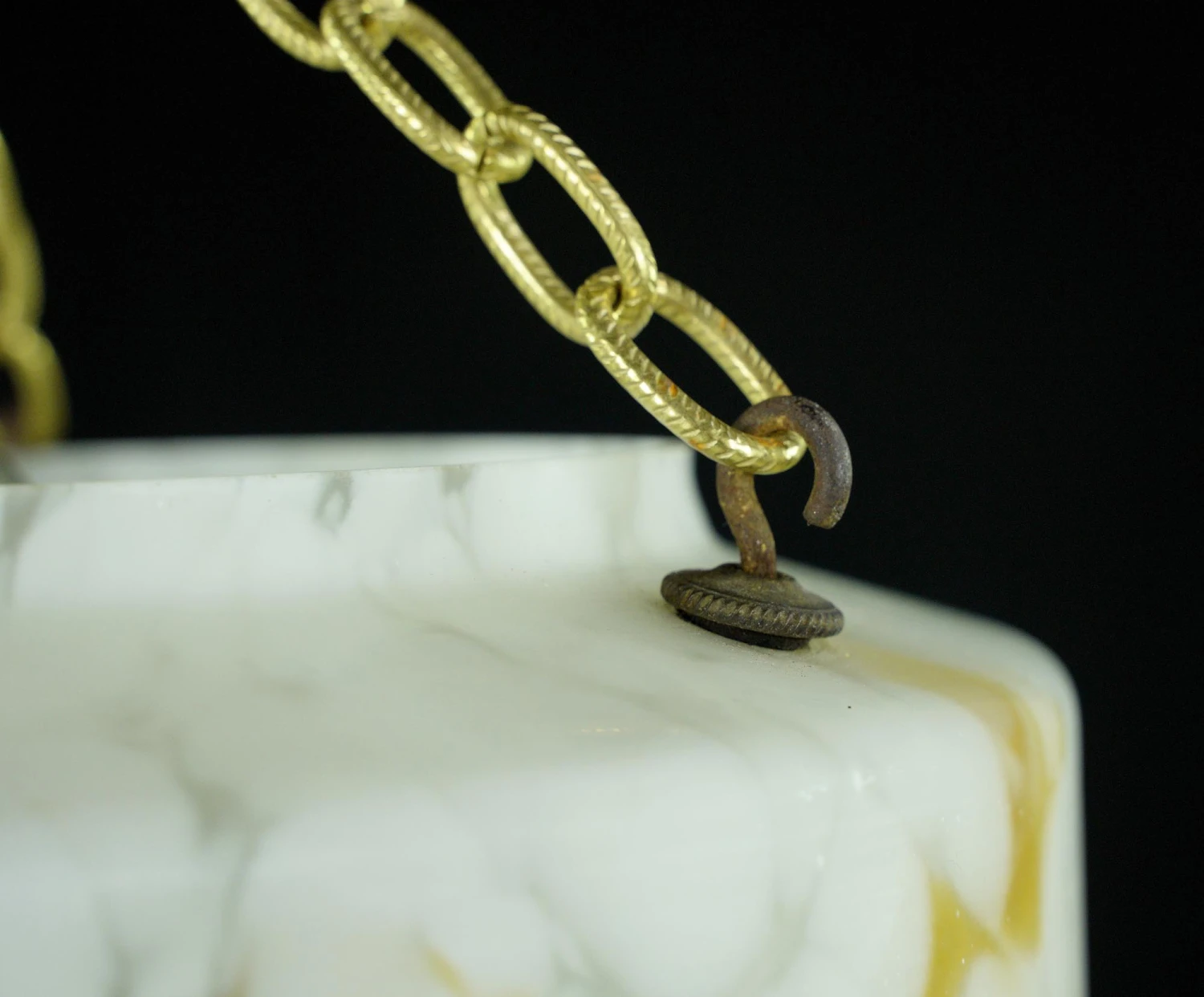 Modern Wedding Cake Style Glass Dish Brass Chain Pendant Light 6 Modern Wedding Cake Style Glass Dish Brass Chain Pendant Light - Image 4