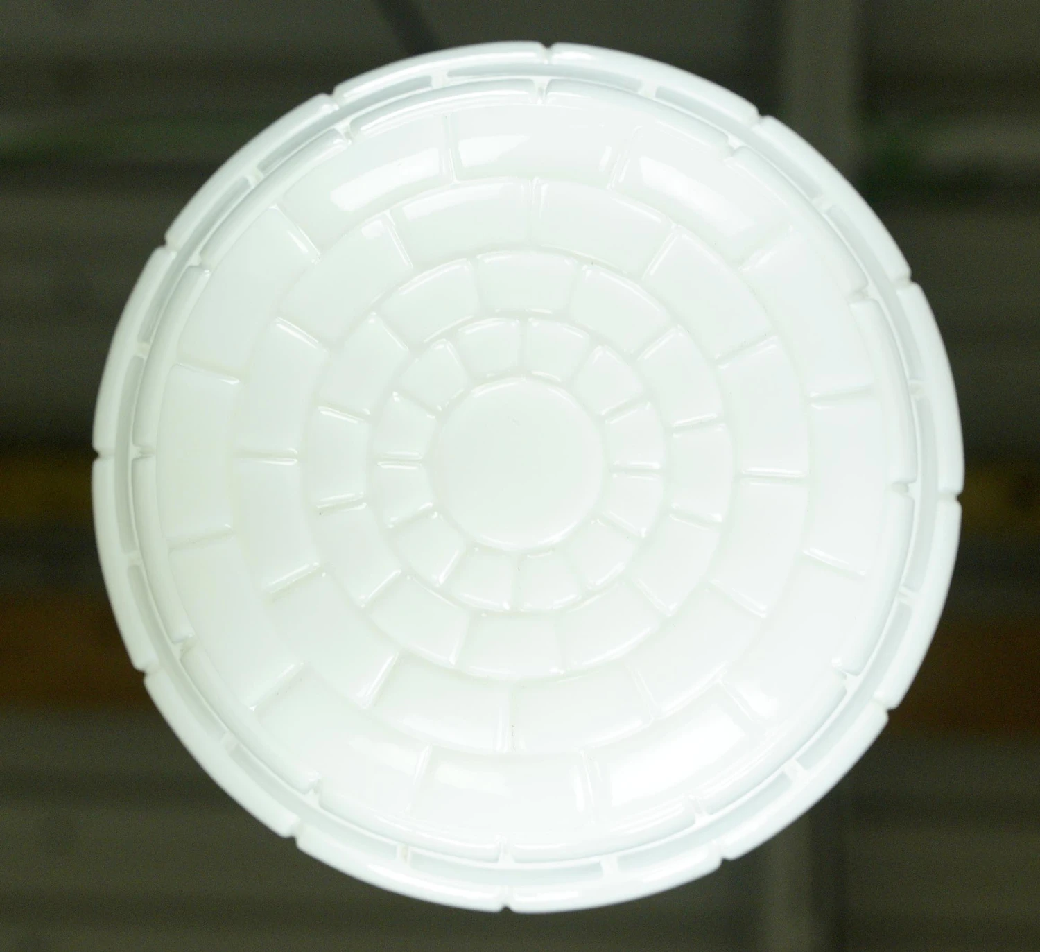 Antique Schoolhouse Brick Pattern Milk Glass Globe Brass Chain Pendant Light 10 Antique Schoolhouse Brick Pattern Milk Glass Globe Brass Chain Pendant Light - Image 8