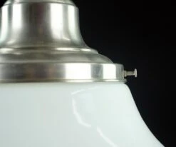 Vintage Schoolhouse Milk Glass Globe Aluminum Chain Pendant Light 14 Vintage Schoolhouse Milk Glass Globe Aluminum Chain Pendant Light -OGT Sale Store q283004 04