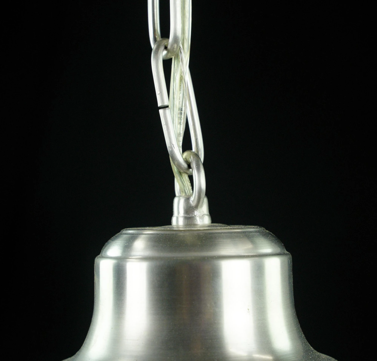 Vintage Schoolhouse Milk Glass Globe Aluminum Chain Pendant Light 7 Vintage Schoolhouse Milk Glass Globe Aluminum Chain Pendant Light - Image 5