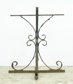Reclaimed 27 In. H Cross Shape Curled Wrought Iron Table Base 26 Reclaimed 27 In. H Cross Shape Curled Wrought Iron Table Base -OGT Sale Store q283043 12