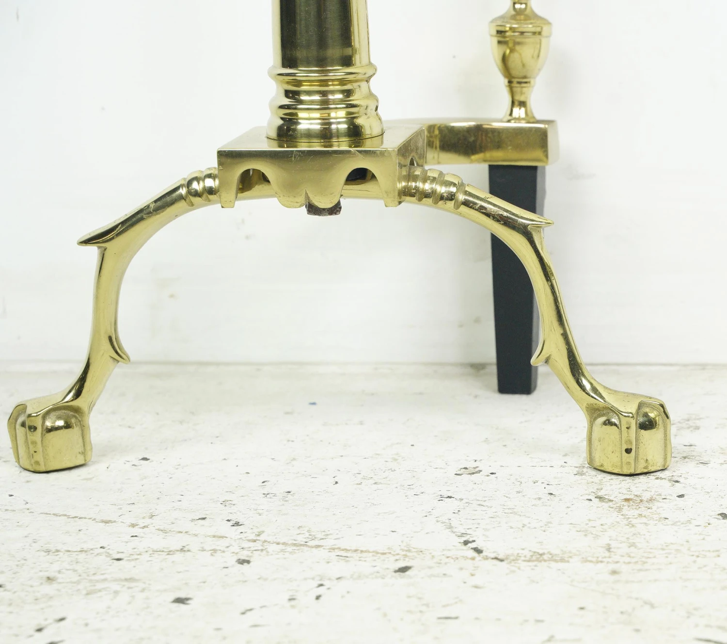 Pair Of Federal Steeple Polished Brass Claw Feet Andirons 6 Pair Of Federal Steeple Polished Brass Claw Feet Andirons - Image 5