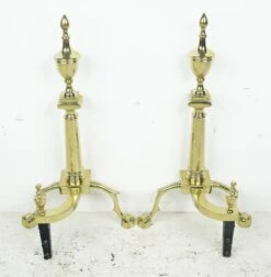 Pair Of Federal Steeple Polished Brass Claw Feet Andirons 18 Pair Of Federal Steeple Polished Brass Claw Feet Andirons -OGT Sale Store q283063 07