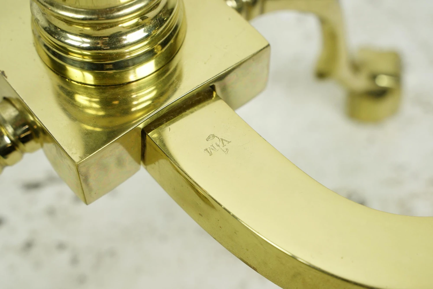 Pair Of Federal Steeple Polished Brass Claw Feet Andirons 9 Pair Of Federal Steeple Polished Brass Claw Feet Andirons - Image 8