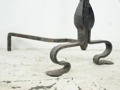 Pair Of Antique French Basket Top Wrought Iron Andirons 21 Pair Of Antique French Basket Top Wrought Iron Andirons -OGT Sale Store q283066 06