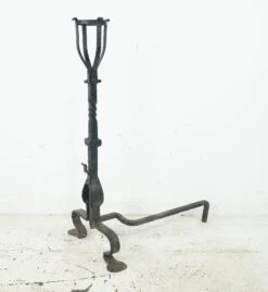 Pair Of Antique French Basket Top Wrought Iron Andirons 26 Pair Of Antique French Basket Top Wrought Iron Andirons -OGT Sale Store q283066 11