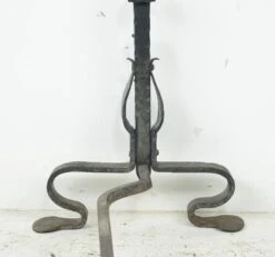 Pair Of Antique French Basket Top Wrought Iron Andirons 29 Pair Of Antique French Basket Top Wrought Iron Andirons -OGT Sale Store q283066 14