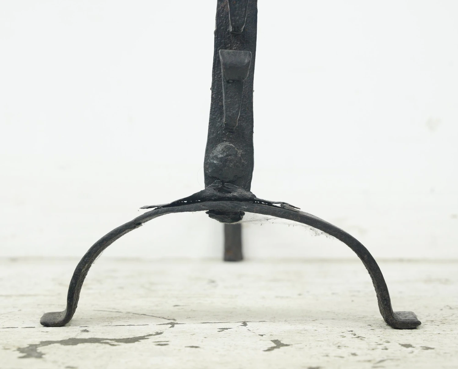 Pair Of Rare 18th Century Bask Top Wrought Iron Andirons 6 Pair Of Rare 18th Century Bask Top Wrought Iron Andirons - Image 4