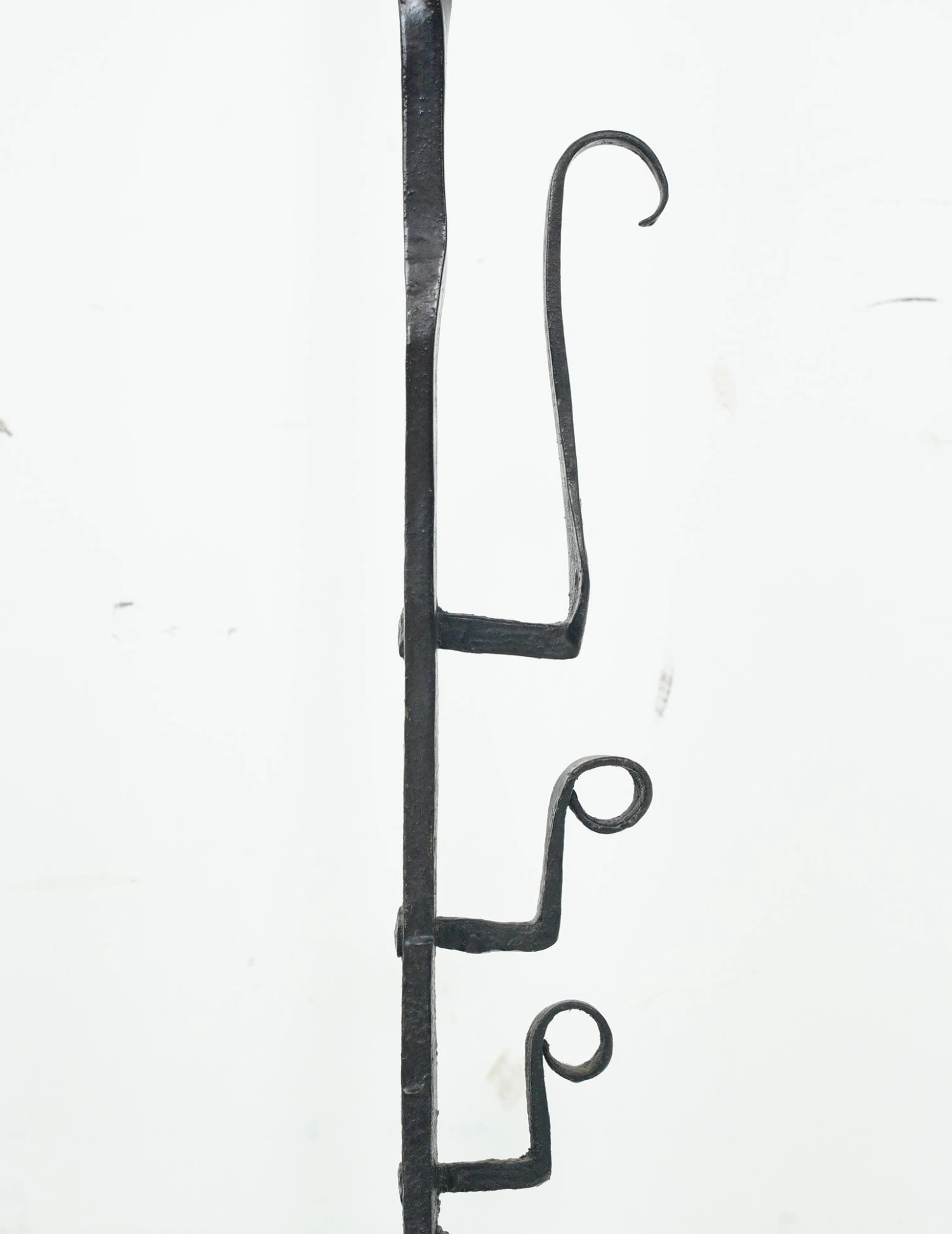 Pair Of Rare 18th Century Bask Top Wrought Iron Andirons 9 Pair Of Rare 18th Century Bask Top Wrought Iron Andirons - Image 7