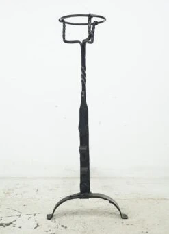 Pair Of Rare 18th Century Bask Top Wrought Iron Andirons 22 Pair Of Rare 18th Century Bask Top Wrought Iron Andirons -OGT Sale Store q283067 09