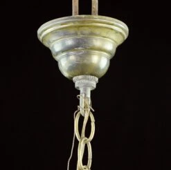 Vintage 3 Light Brass & Clear Glass Panel Pendant Light Lantern -OGT Sale Store q283084 04