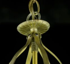 Vintage 3 Light Brass & Clear Glass Panel Pendant Light Lantern -OGT Sale Store q283084 08