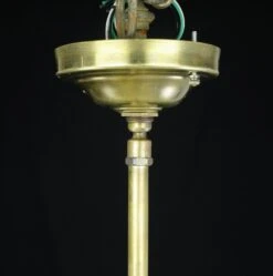 Italian Chevron Etched Crystal Egg Shaped Brass Pole Pendant Light -OGT Sale Store q283131 05