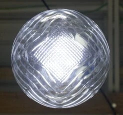 Italian Chevron Etched Crystal Egg Shaped Brass Pole Pendant Light -OGT Sale Store q283131 08