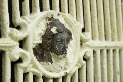 Reclaimed White Painted Cast Iron Fireplace Cover Coal Chute Door -OGT Sale Store q283132 10