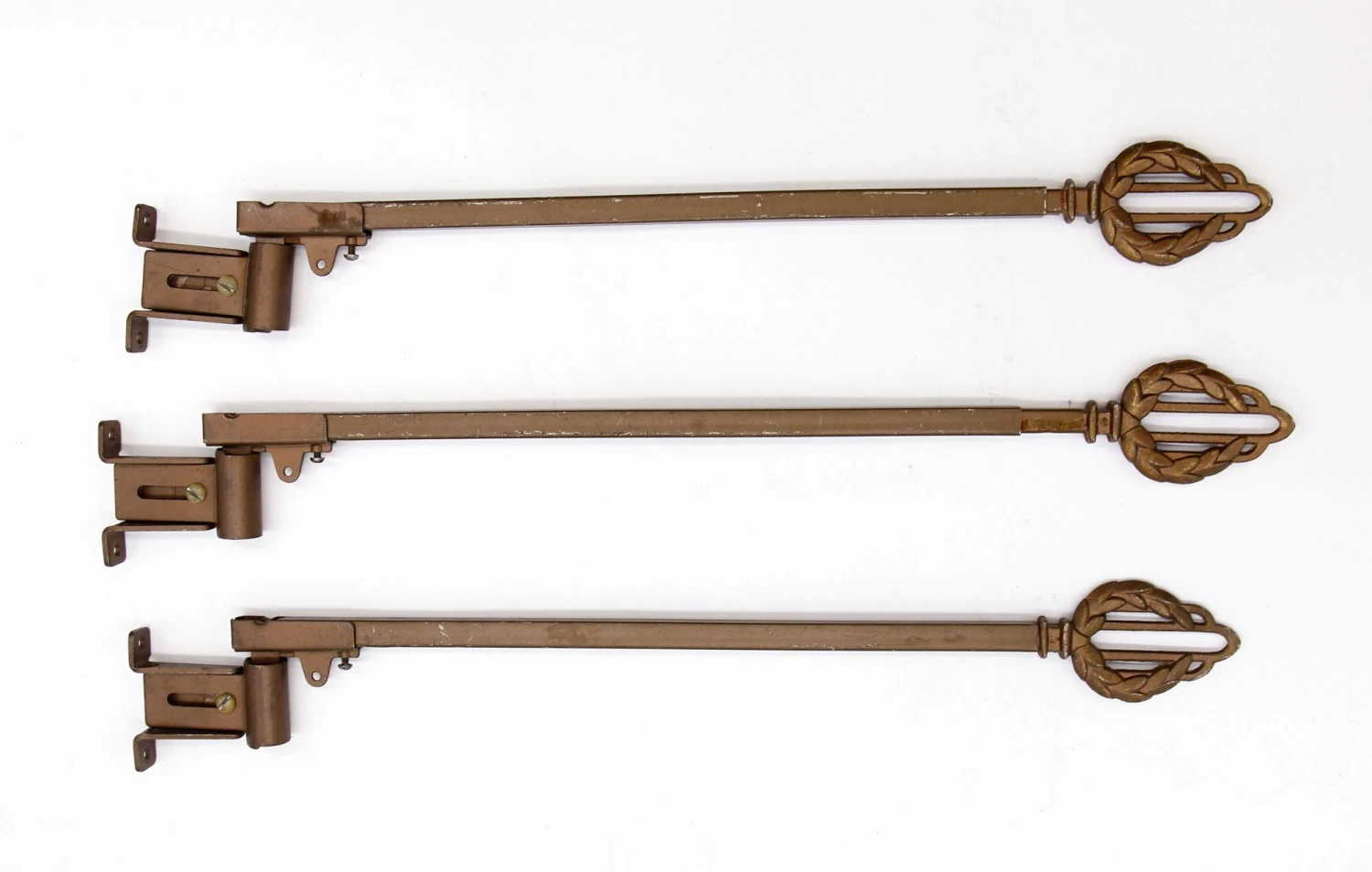 Set Of 3 Kirsch Steel Window Swing Arm Curtain Drape Holders 6 Set Of 3 Kirsch Steel Window Swing Arm Curtain Drape Holders - Image 4