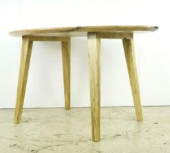 Handcrafted 4.5 Ft. Natural Maple Blue Resin River Oval Dining Table -OGT Sale Store q283235 05