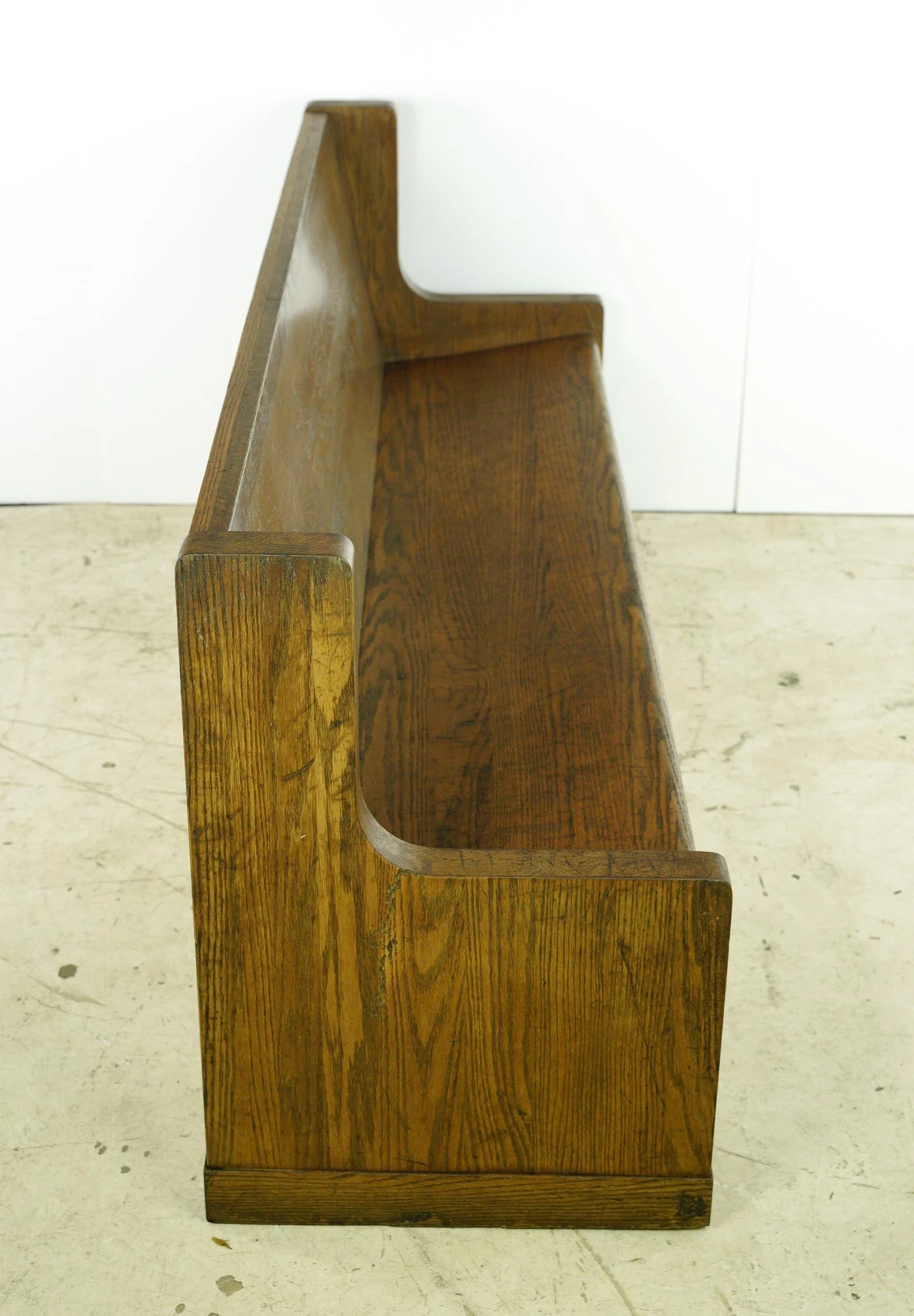 Vintage 6 Ft. Simple Design Oak Courtroom Bench 9 Vintage 6 Ft. Simple Design Oak Courtroom Bench - Image 7