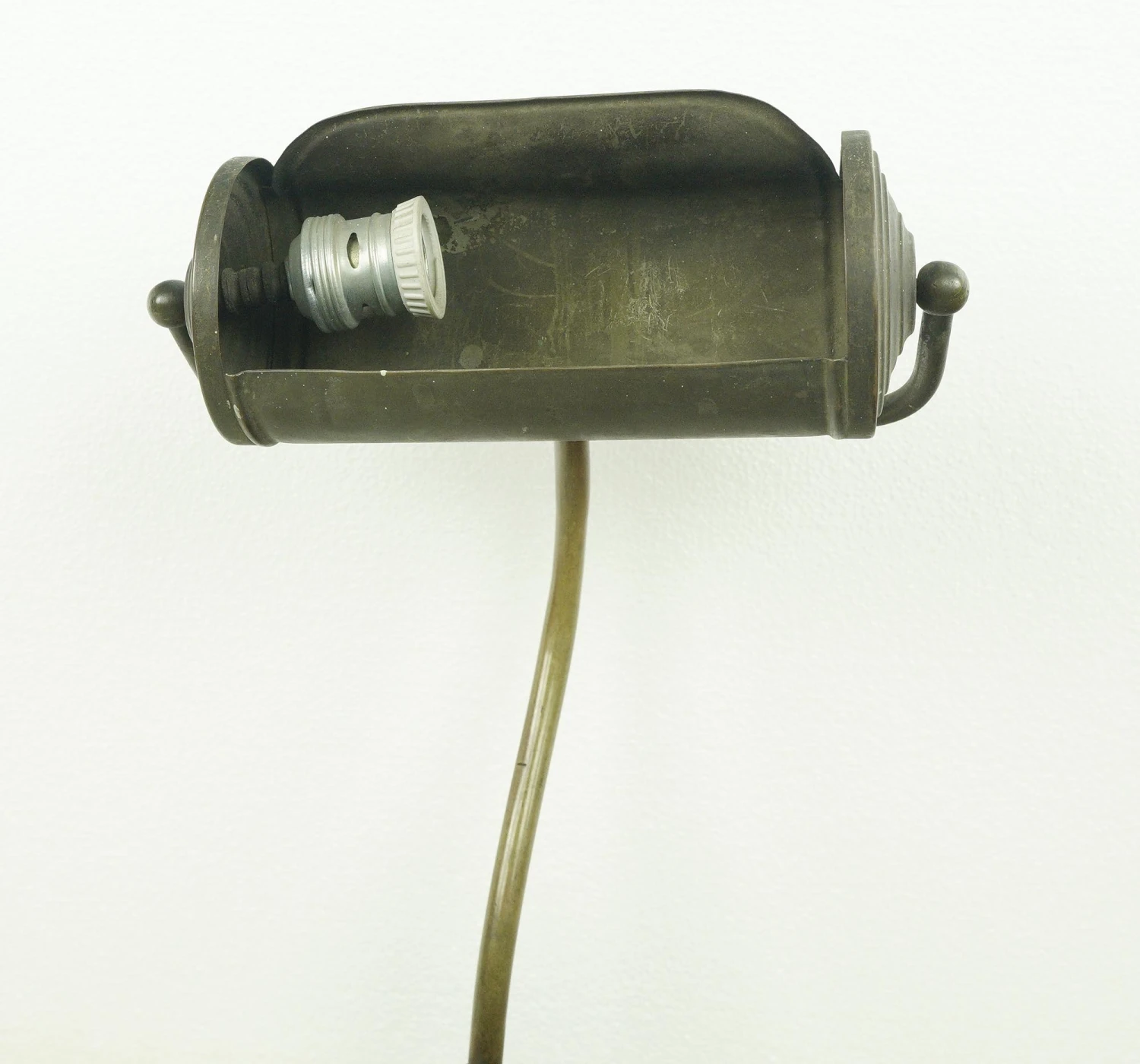 Antique Fixed Arm Swinging Head Brass Wall Desk Lamp 9 Antique Fixed Arm Swinging Head Brass Wall Desk Lamp - Image 7