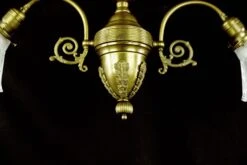 Antique Victorian Gas Converted Electric 2 Down Arm Brass Chandelier 17 Antique Victorian Gas Converted Electric 2 Down Arm Brass Chandelier -OGT Sale Store q283280 04