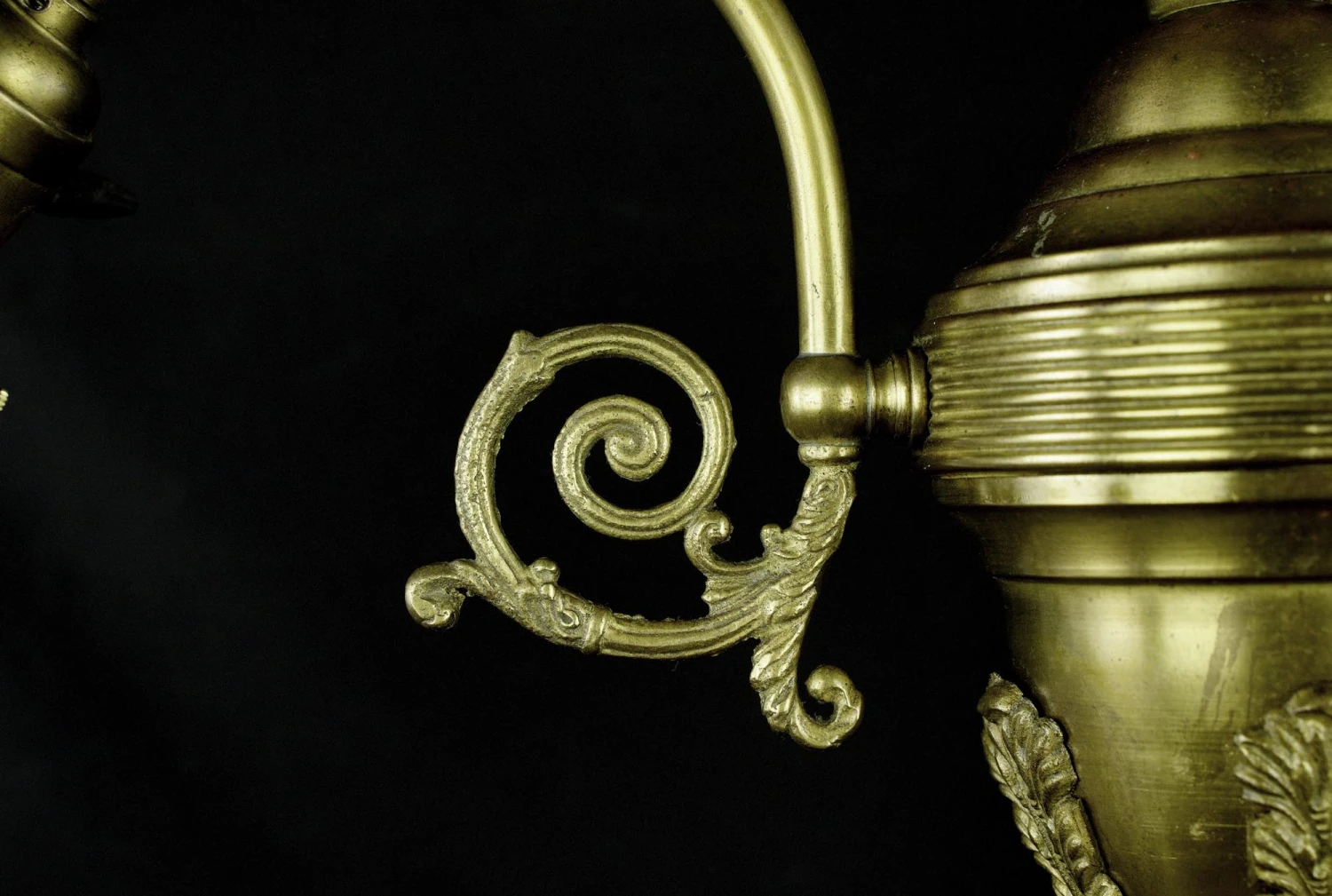 Antique Victorian Gas Converted Electric 2 Down Arm Brass Chandelier 11 Antique Victorian Gas Converted Electric 2 Down Arm Brass Chandelier - Image 9