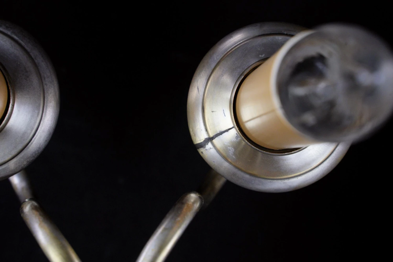 Restored Pair Of Colonial Nickeled Brass 2 Arm Wall Sconces 14 Restored Pair Of Colonial Nickeled Brass 2 Arm Wall Sconces - Image 12