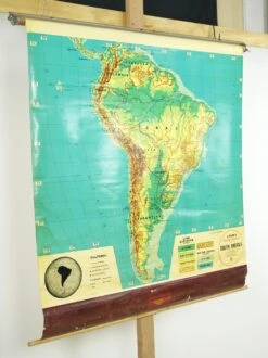 Vintage Cram’s Physical Political Roll Up School Map Of South America -OGT Sale Store q283325 05