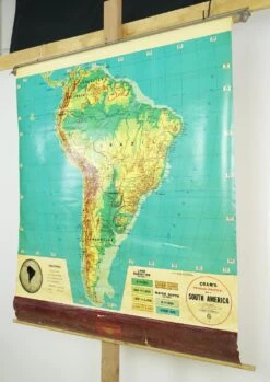 Vintage Cram’s Physical Political Roll Up School Map Of South America -OGT Sale Store q283325 06