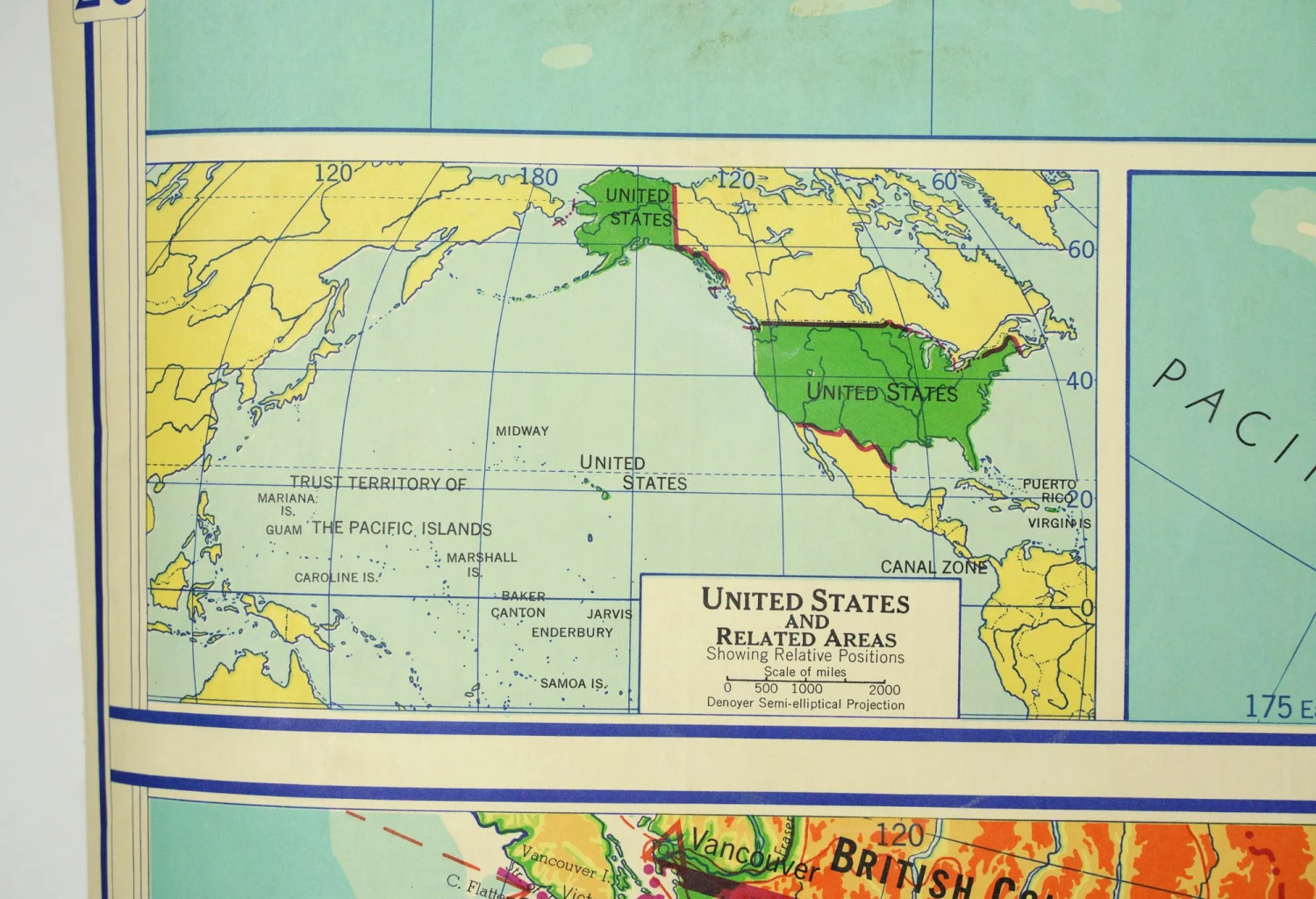 1964 Denoyer Geppert Series Canvas Mid America Roll Up Map 10 1964 Denoyer Geppert Series Canvas Mid America Roll Up Map - Image 8