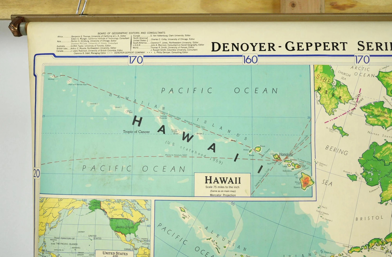 1964 Denoyer Geppert Series Canvas Mid America Roll Up Map 11 1964 Denoyer Geppert Series Canvas Mid America Roll Up Map - Image 9