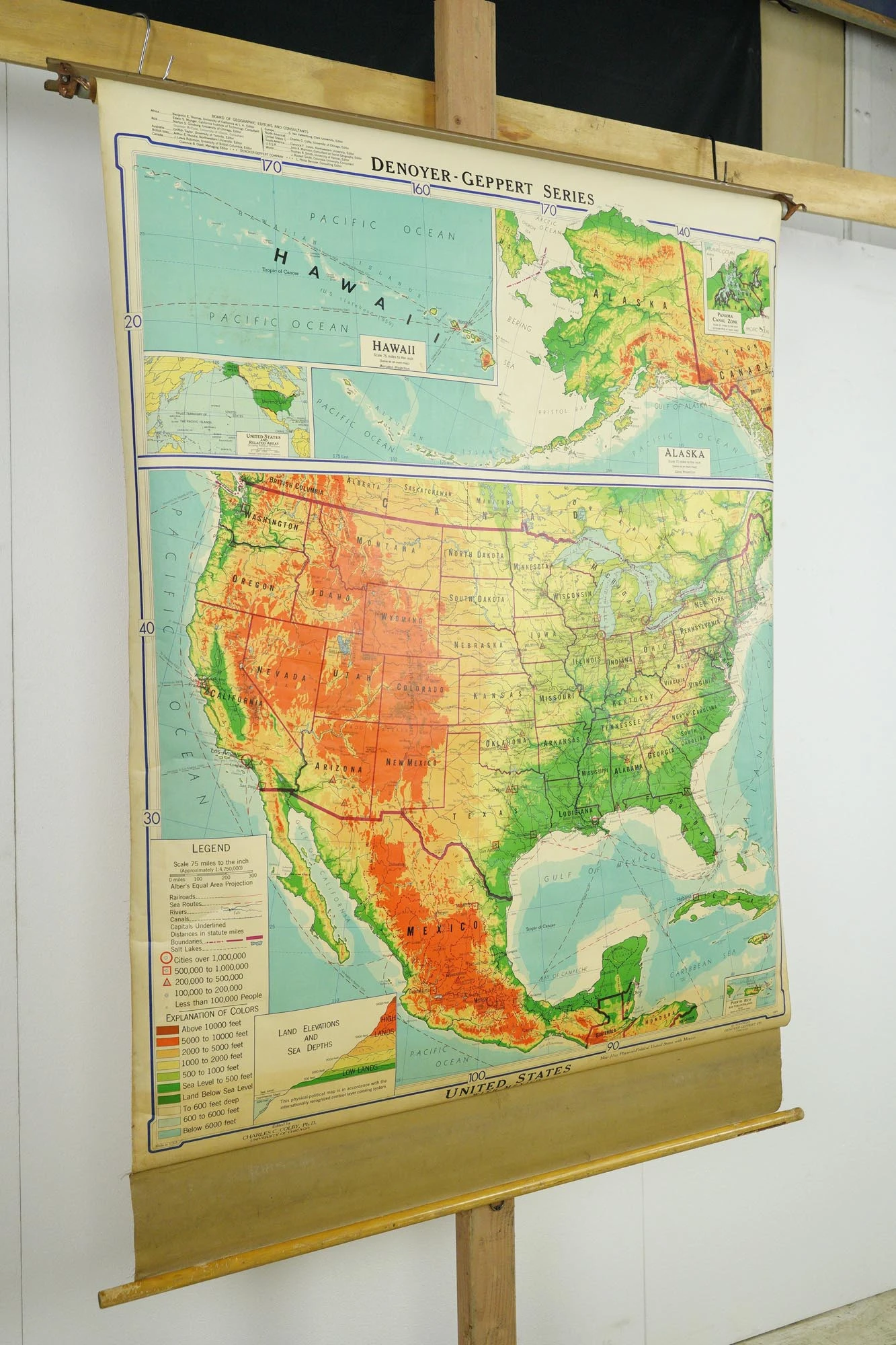 1964 Denoyer Geppert Series Canvas Mid America Roll Up Map 13 1964 Denoyer Geppert Series Canvas Mid America Roll Up Map - Image 11