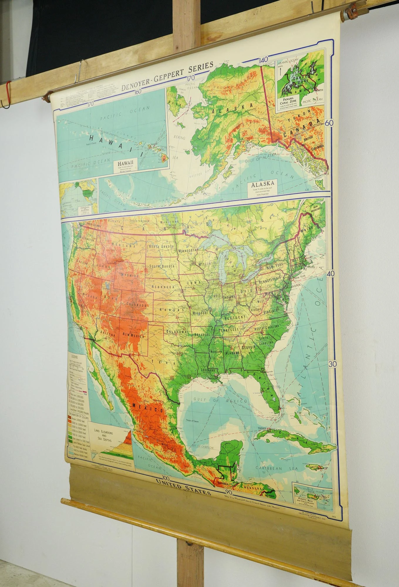 1964 Denoyer Geppert Series Canvas Mid America Roll Up Map 14 1964 Denoyer Geppert Series Canvas Mid America Roll Up Map - Image 12