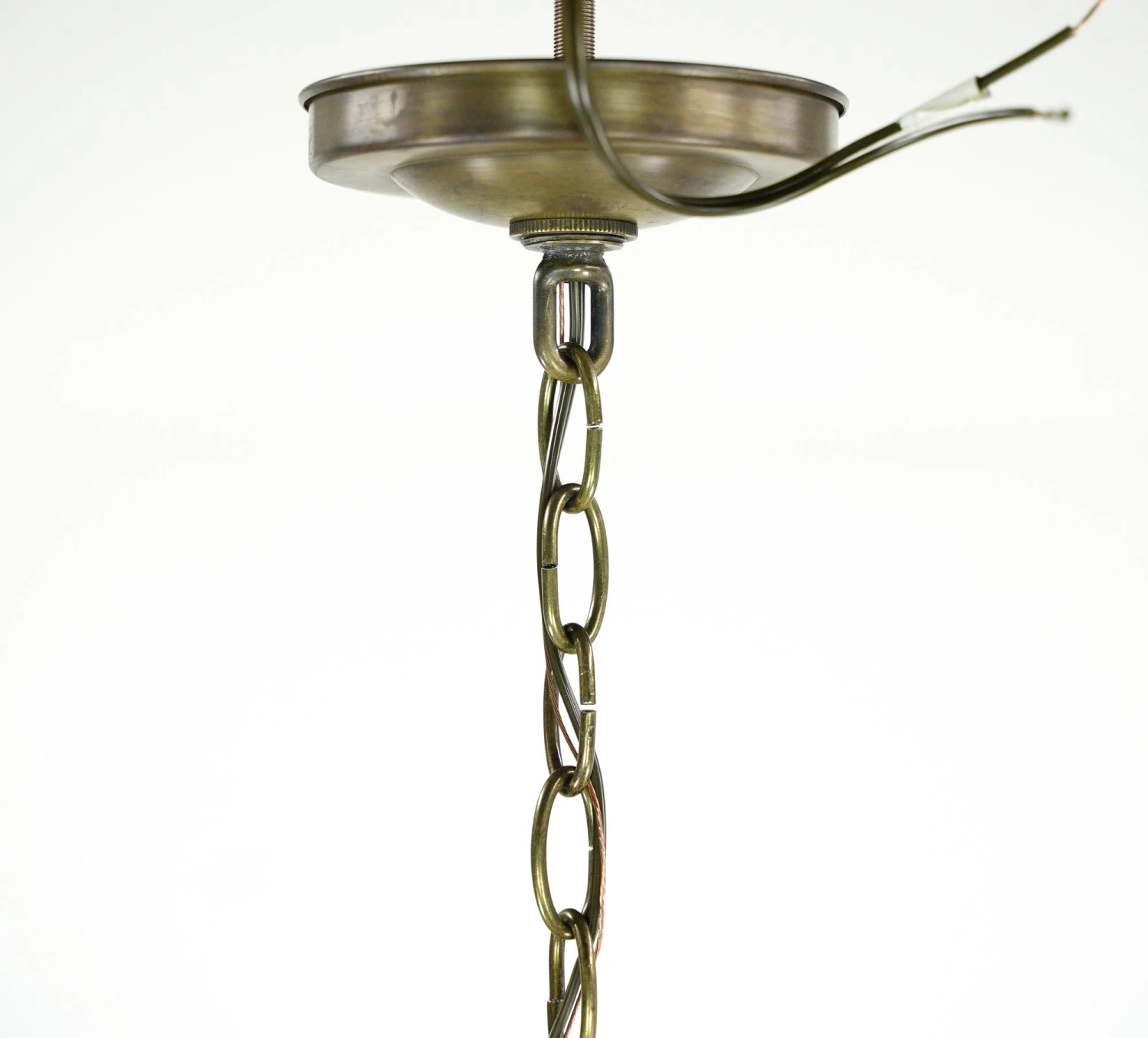 Restored Empire Crystal 6 Arm Brass Frame Chandelier 6 Restored Empire Crystal 6 Arm Brass Frame Chandelier - Image 4