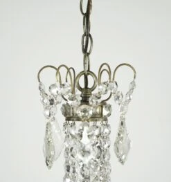 Restored Empire Crystal 6 Arm Brass Frame Chandelier 17 Restored Empire Crystal 6 Arm Brass Frame Chandelier -OGT Sale Store q283337 05