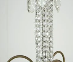 Restored Empire Crystal 6 Arm Brass Frame Chandelier 18 Restored Empire Crystal 6 Arm Brass Frame Chandelier -OGT Sale Store q283337 06