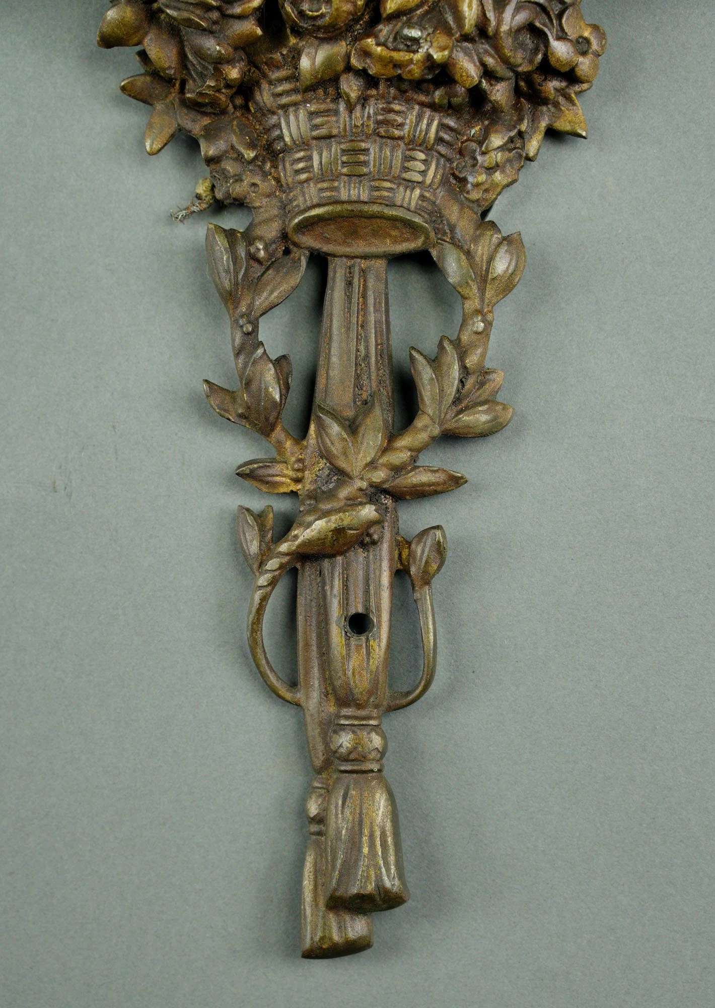 Pair Of French Ribbon & Floral Basket 2 Arm Brass Wall Sconces 9 Pair Of French Ribbon & Floral Basket 2 Arm Brass Wall Sconces - Image 7