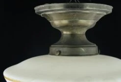 Vintage Burnt Orange Pinwheel Globe Brass Semi Flush Mount Light -OGT Sale Store q283402 04