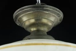 Vintage Burnt Orange Pinwheel Globe Brass Semi Flush Mount Light -OGT Sale Store q283402 05