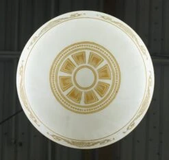 Vintage Burnt Orange Pinwheel Globe Brass Semi Flush Mount Light -OGT Sale Store q283402 07