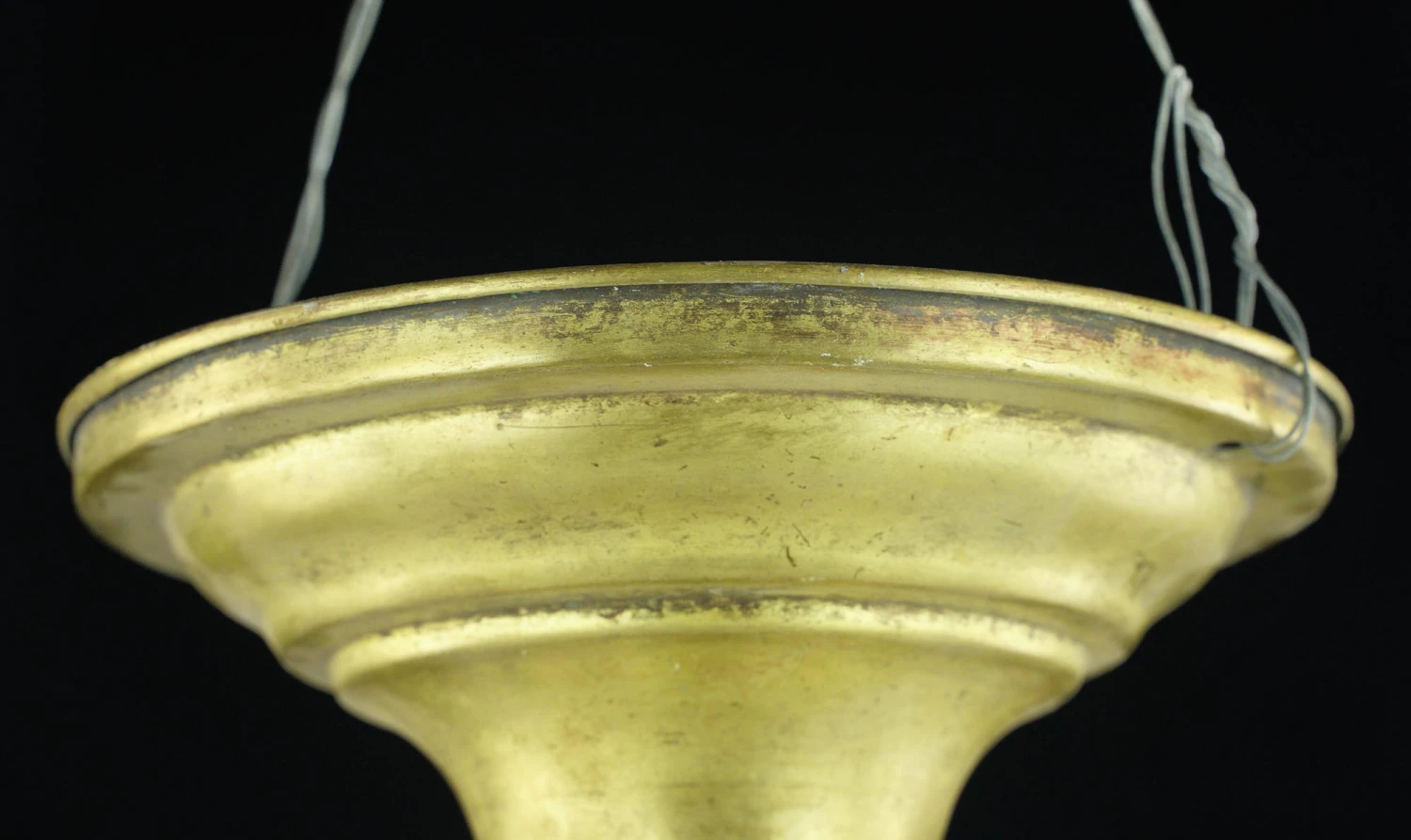 Vintage Orange Ornate White Globe Brass Fitter Semi Flush Mount Light 6 Vintage Orange Ornate White Globe Brass Fitter Semi Flush Mount Light - Image 4