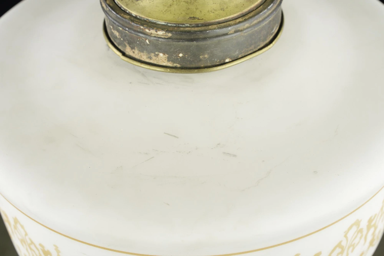 Vintage Orange Ornate White Globe Brass Fitter Semi Flush Mount Light 8 Vintage Orange Ornate White Globe Brass Fitter Semi Flush Mount Light - Image 6