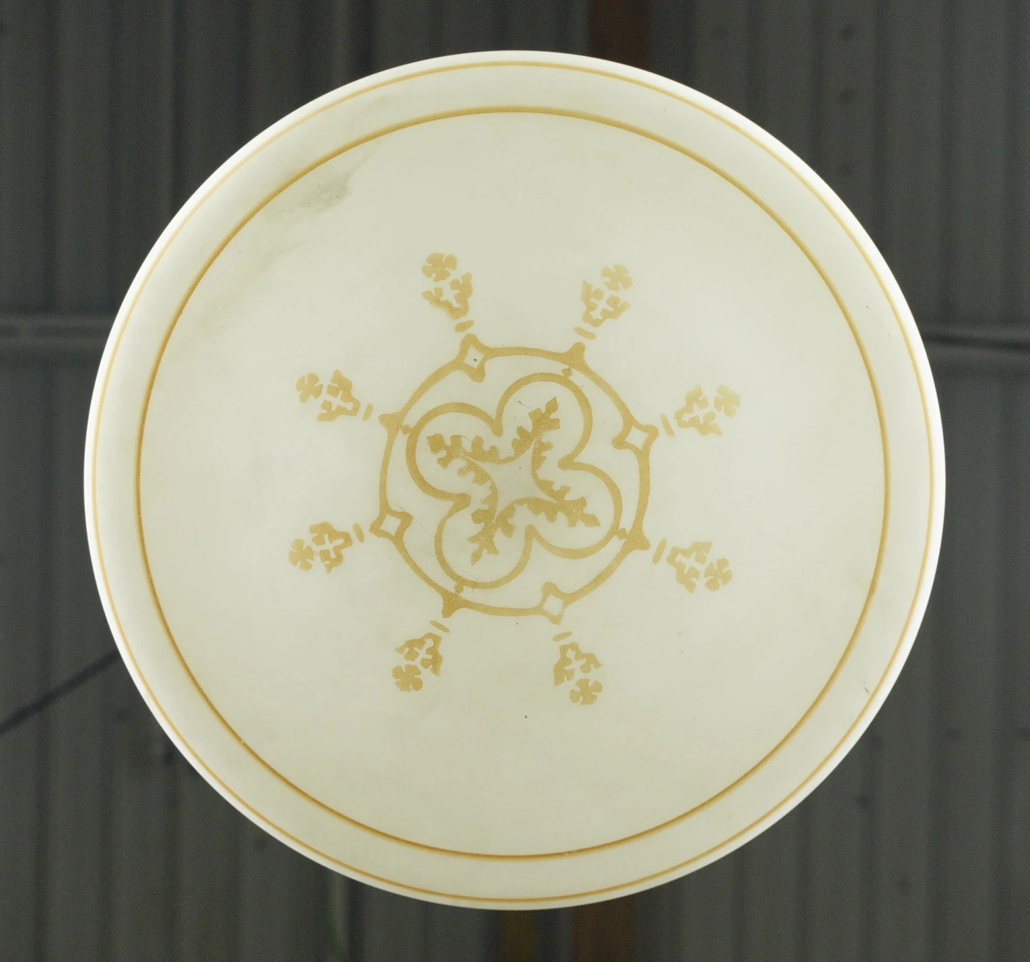 Vintage Orange Ornate White Globe Brass Fitter Semi Flush Mount Light 9 Vintage Orange Ornate White Globe Brass Fitter Semi Flush Mount Light - Image 7