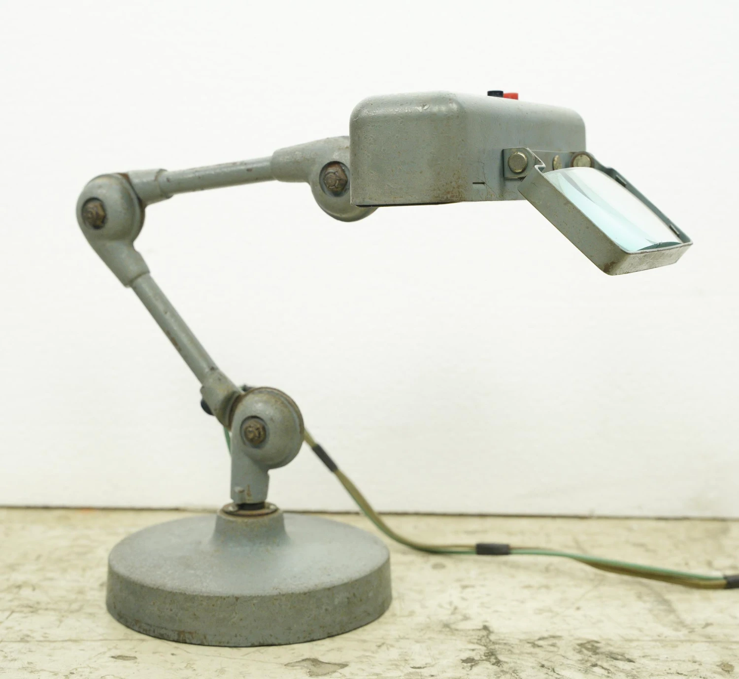 1940s Stocker & Yale Inc. Lite Mite Opposable Gray Steel Desk Lamp 9 1940s Stocker & Yale Inc. Lite Mite Opposable Gray Steel Desk Lamp - Image 7