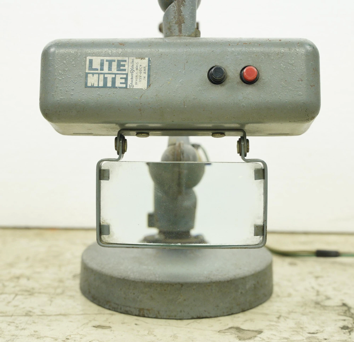 1940s Stocker & Yale Inc. Lite Mite Opposable Gray Steel Desk Lamp 10 1940s Stocker & Yale Inc. Lite Mite Opposable Gray Steel Desk Lamp - Image 8