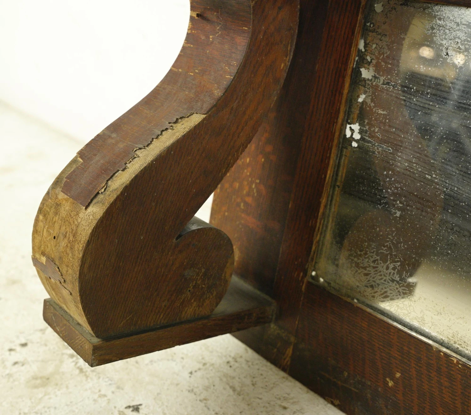 Reclaimed 5 Ft. Wall Mounted Oak Mirror Overmantel 7 Reclaimed 5 Ft. Wall Mounted Oak Mirror Overmantel - Image 5