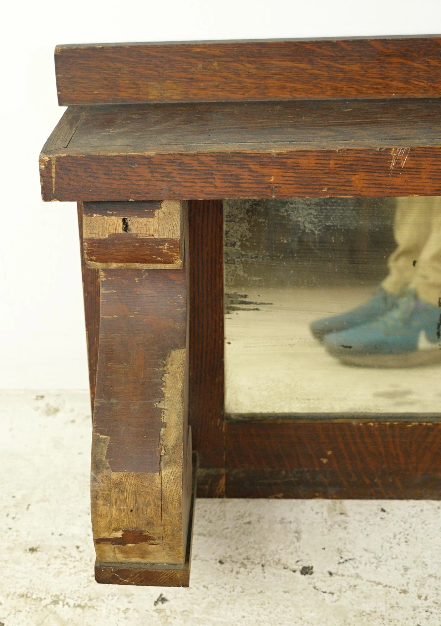 Reclaimed 5 Ft. Wall Mounted Oak Mirror Overmantel 9 Reclaimed 5 Ft. Wall Mounted Oak Mirror Overmantel - Image 7