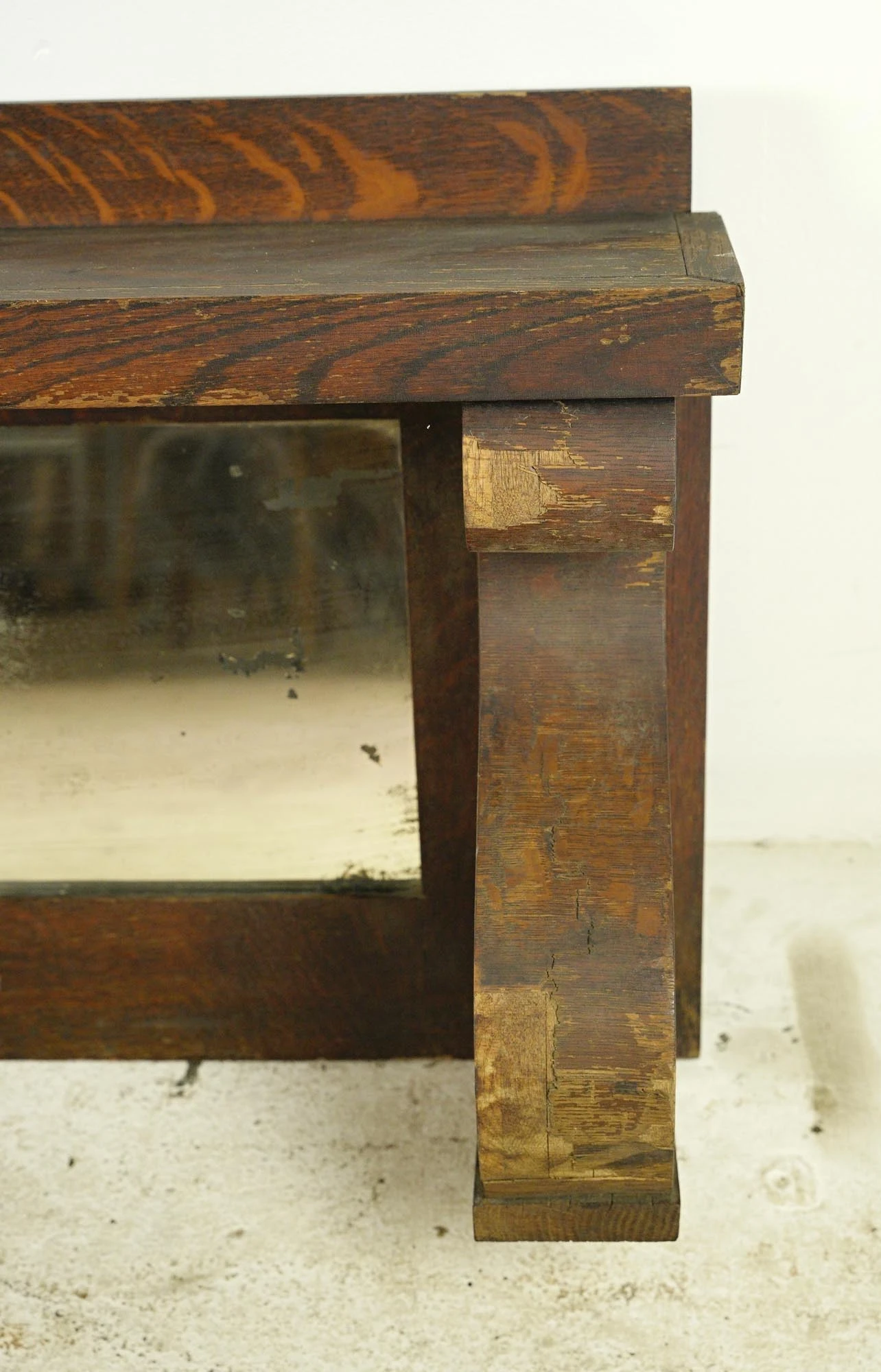 Reclaimed 5 Ft. Wall Mounted Oak Mirror Overmantel 10 Reclaimed 5 Ft. Wall Mounted Oak Mirror Overmantel - Image 8